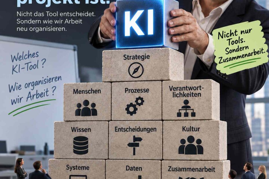 Warum KI zuerst ein Organisationsprojekt ist – Zusammenspiel von Menschen, Prozessen, Wissen, Daten und künstlicher Intelligenz