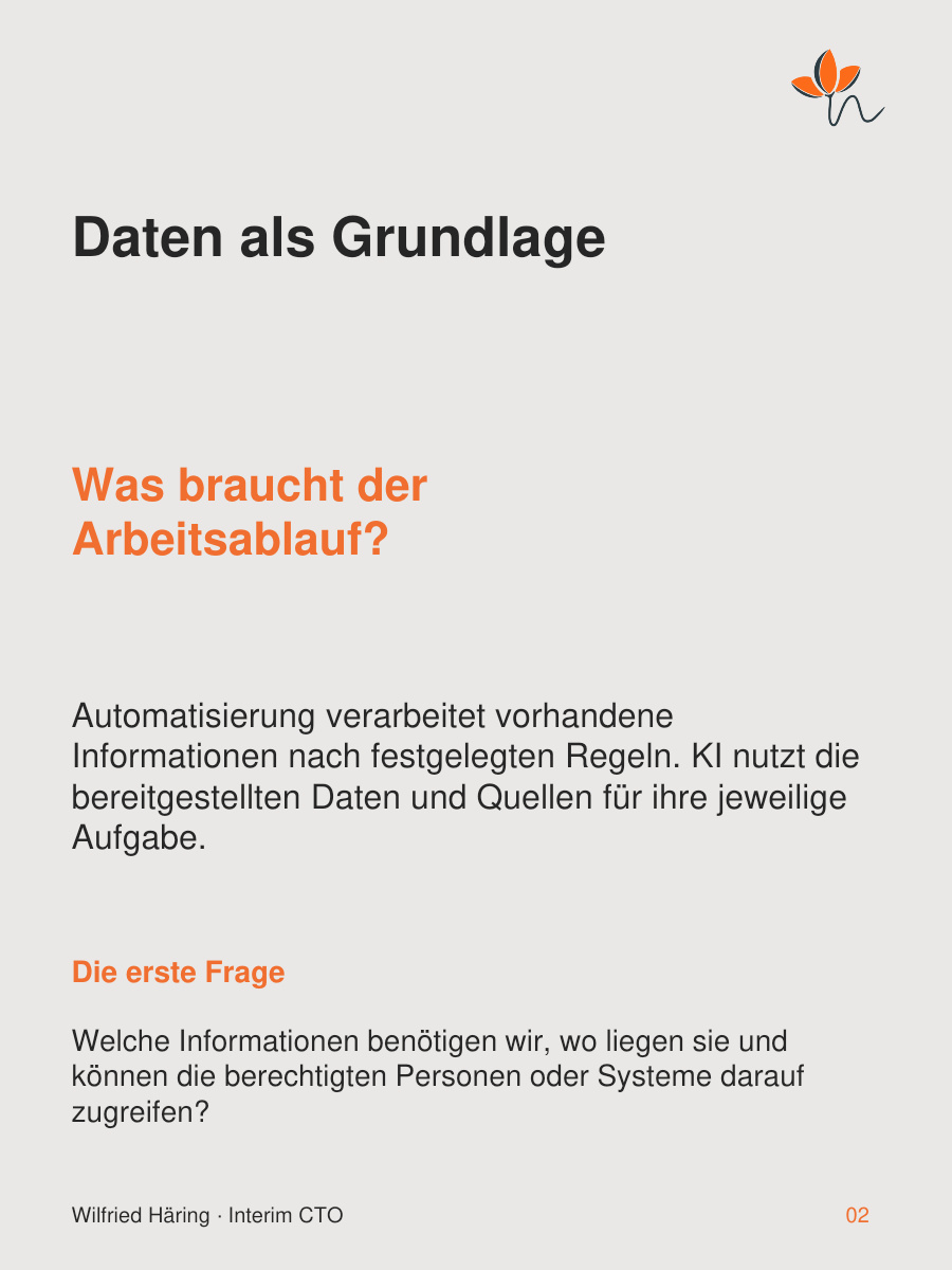 Daten als Grundlage für Automatisierung und KI