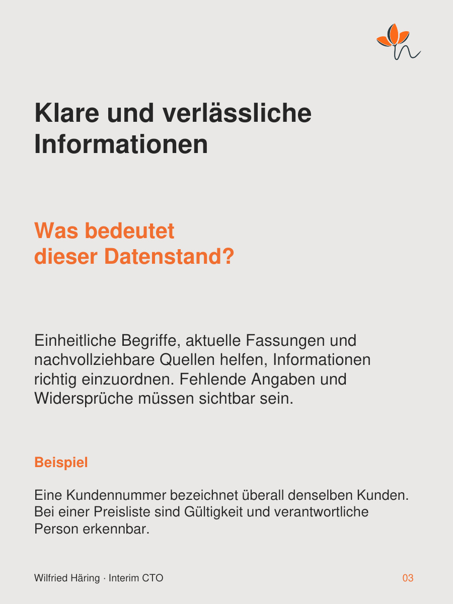 Klare und verlässliche Informationen