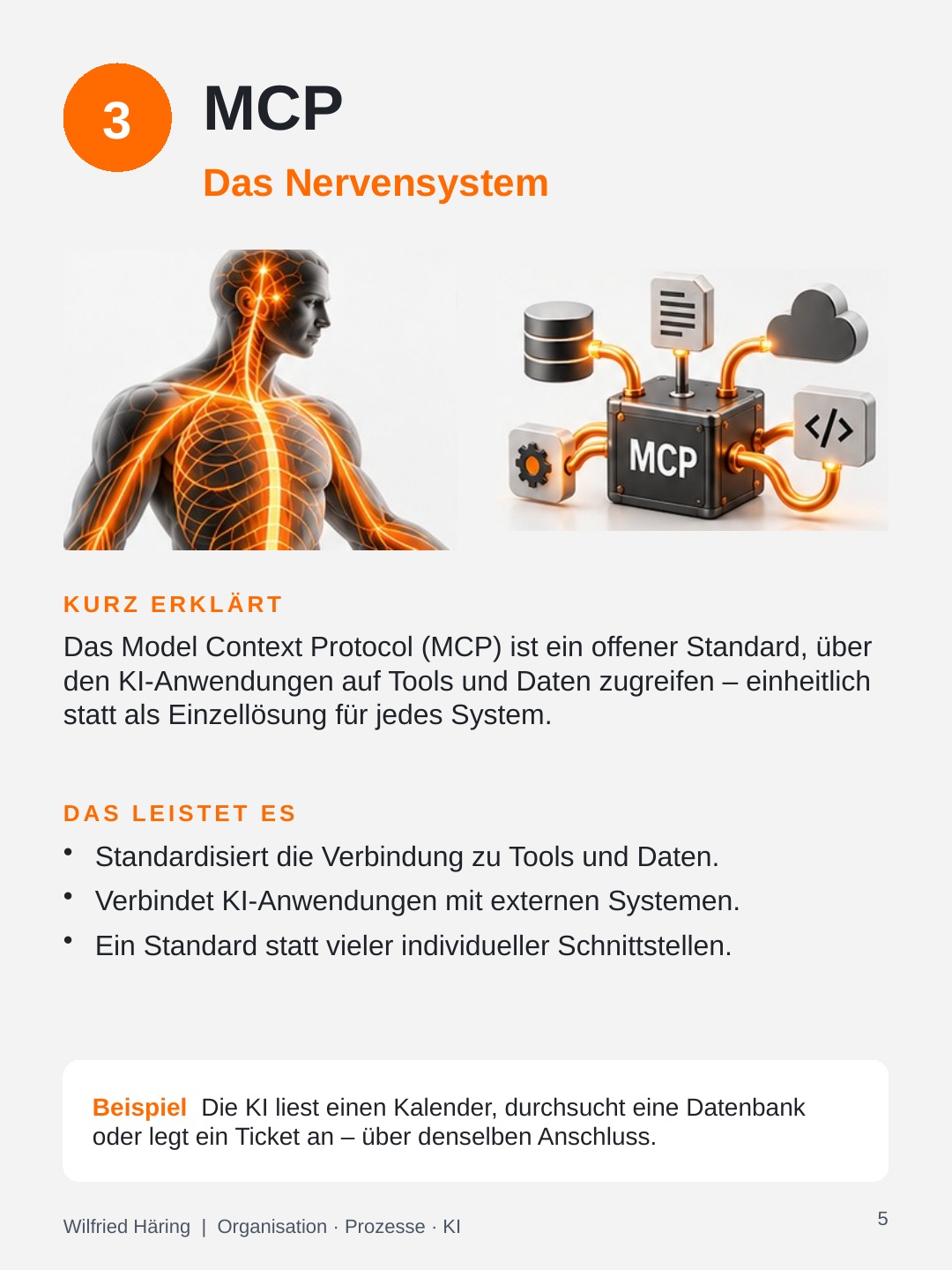 MCP als Nervensystem: Ein Standard verbindet KI-Anwendungen mit Werkzeugen und Daten.