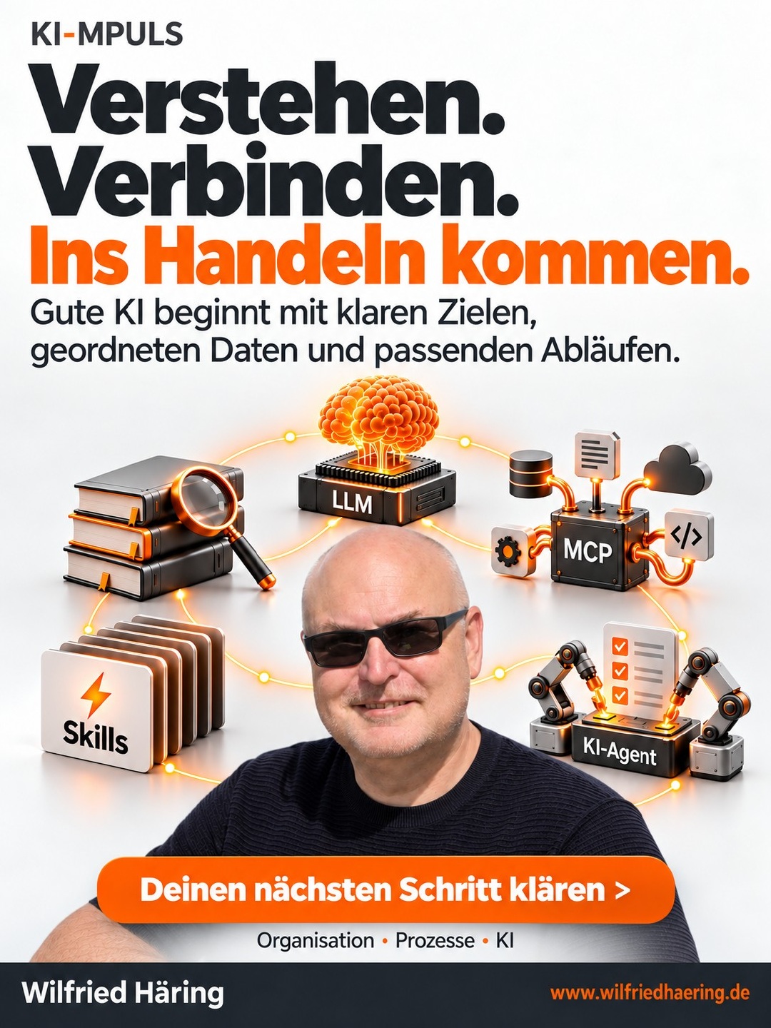 Verstehen, verbinden, ins Handeln kommen: Gute KI beginnt mit klaren Zielen, geordneten Daten und passenden Abläufen.