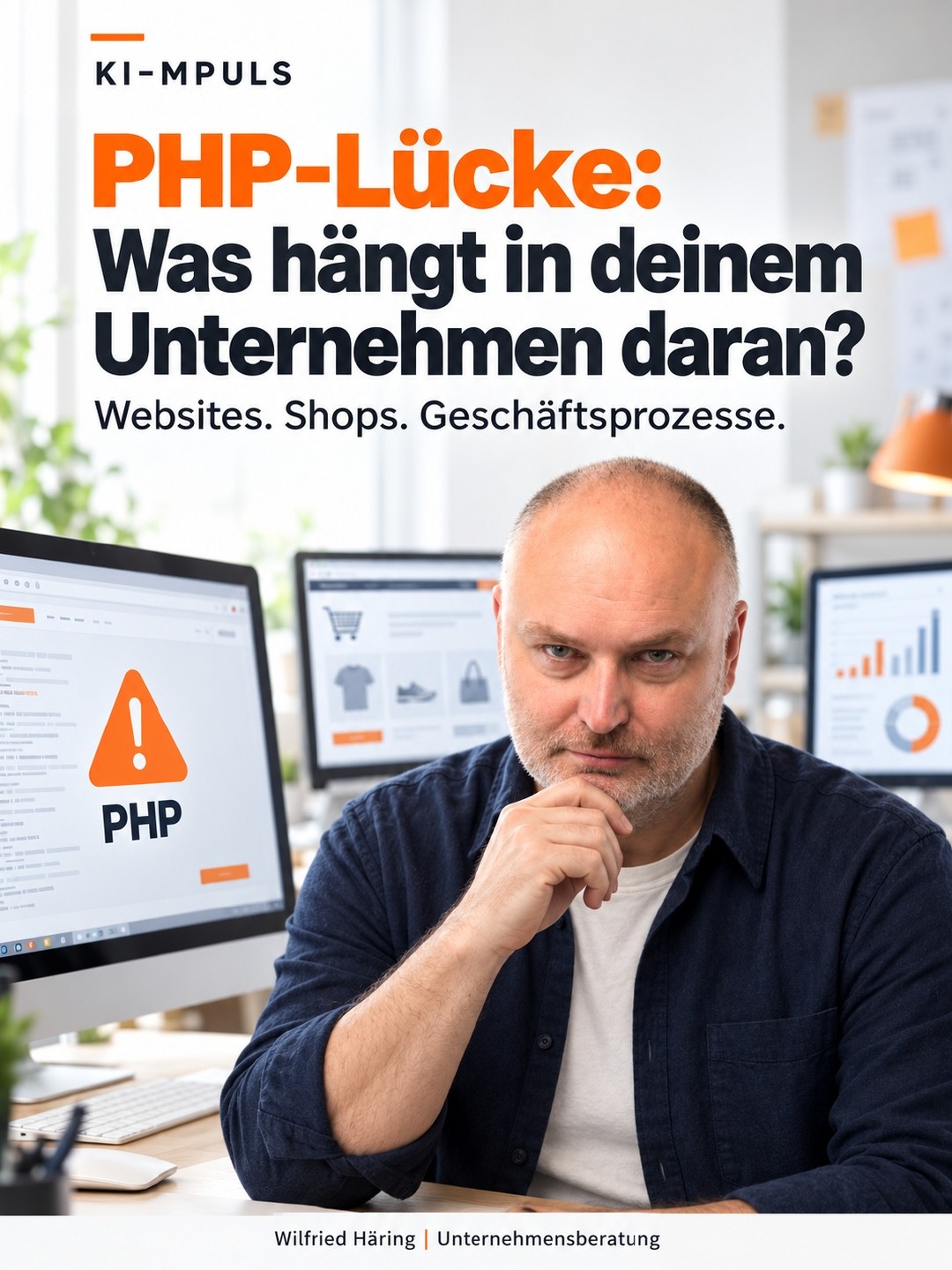 PHP-Lücke: Was hängt in deinem Unternehmen daran? Wilfried Häring im Büro.