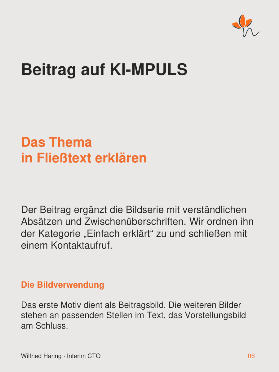 Beitrag auf KI-MPULS erstellen