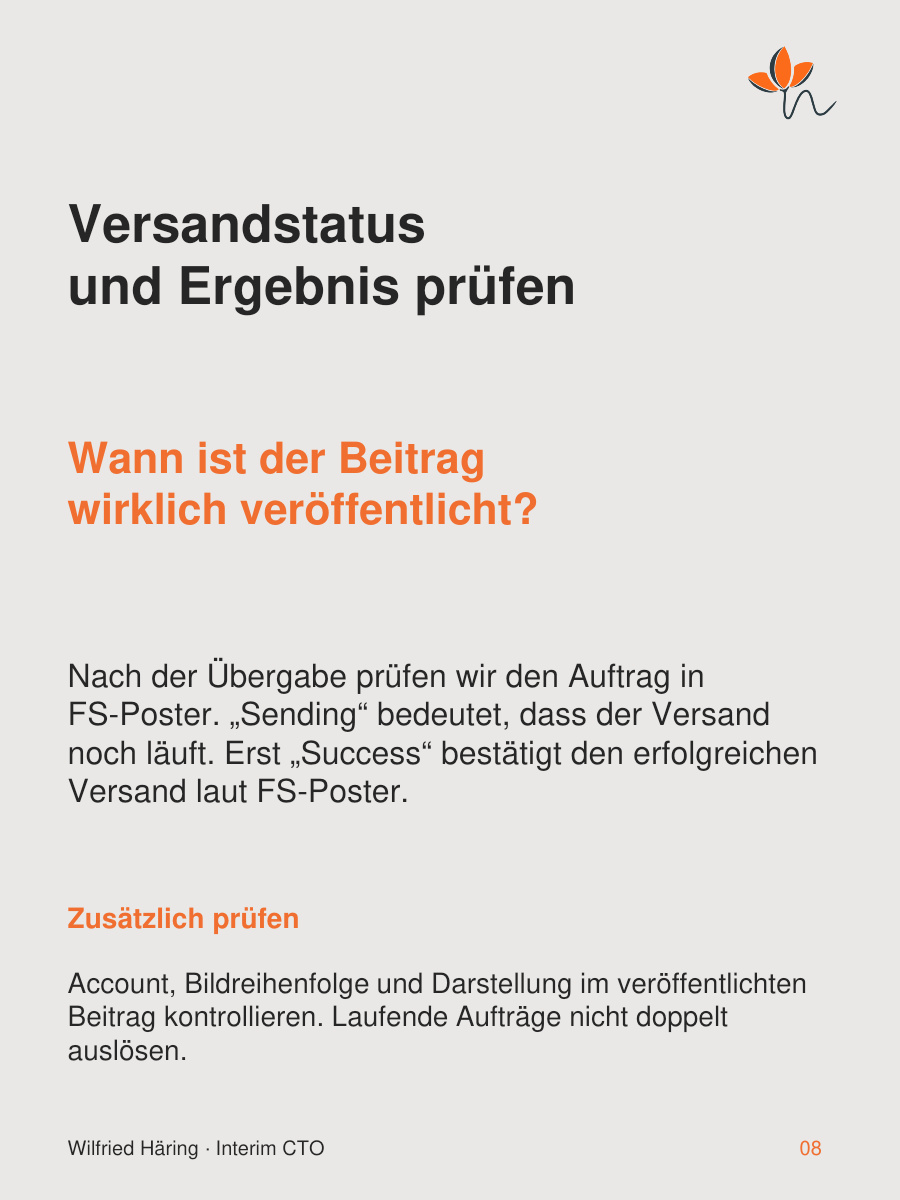 Versandstatus und Ergebnis prüfen
