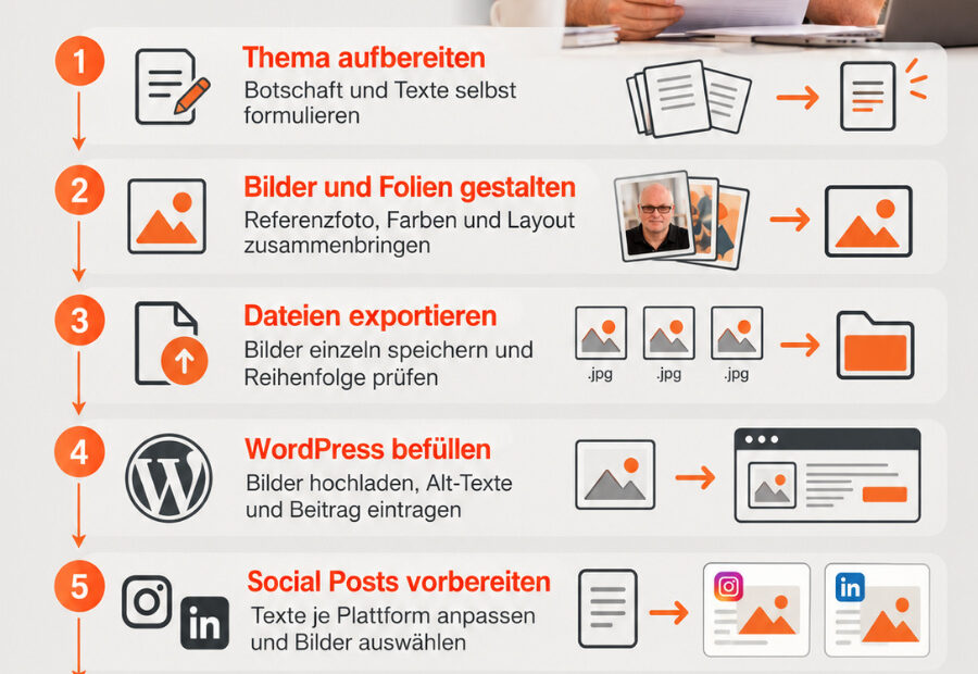 Folie 1 von 10: So lief es von Hand – YourSocialGuide Anwenderbericht