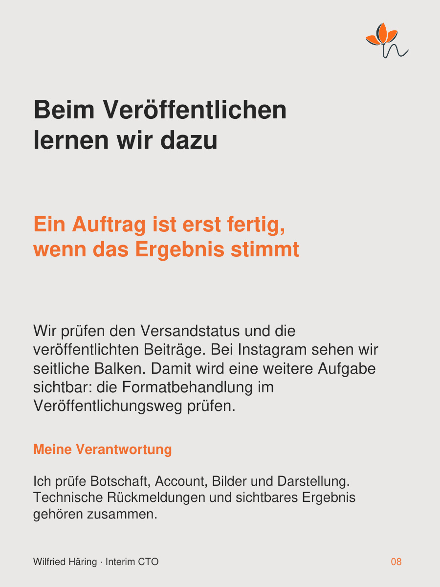 Beim Veröffentlichen lernen wir dazu